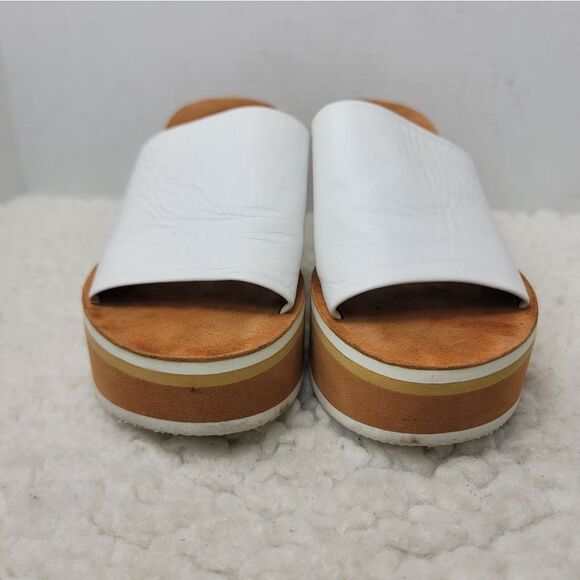 Clergerie Paris Clem Women's Platform Sandals Size 7.5 White Leather OpenToe - Picture 2 of 10